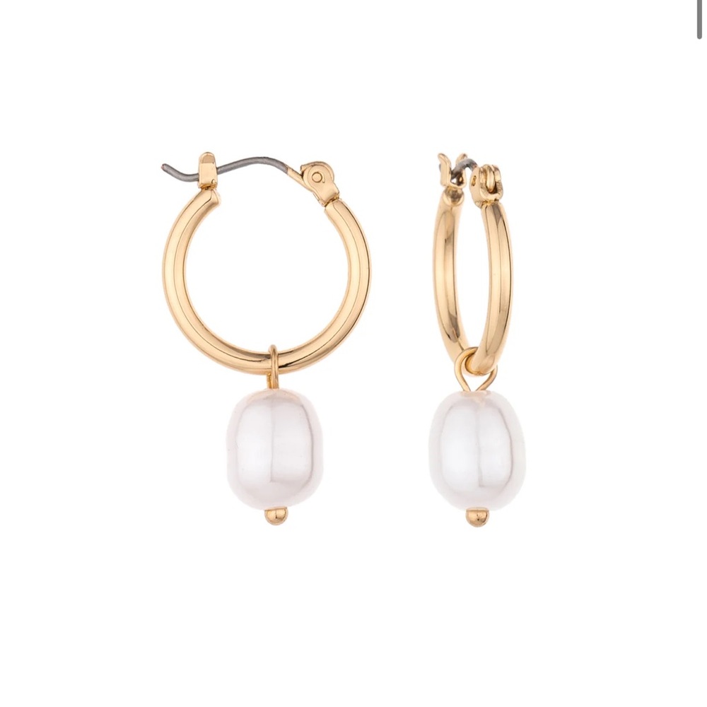 CHARGED Pear Huggie Hoops NEW
